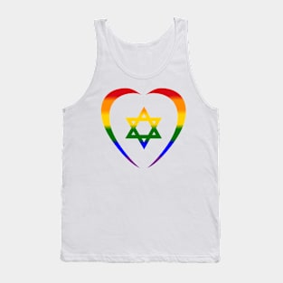 Star of David Third Culture Series (Heart) (Rainbow) Tank Top